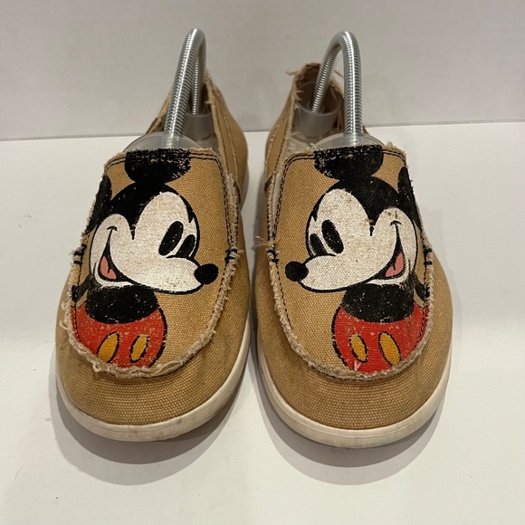 Crocs Disney Mickey Mouse Women’s Tan Canvas Slip On Shoes Loafers Shoes Size 10 - Picture 5 of 15